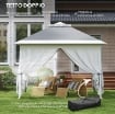 GAZEBO DA ESTERNO AD ALTEZZA REGOLABILE CON ZANZARIERE IN METALLO E TESSUTO OXFORD 3.3X3.3X2.8 M GRIGIO SCURO