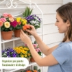 SCAFFALE PORTAVASI NOELLE CON 4 PIANI IN COLORE BIANCO ANTICO