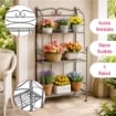 SCAFFALE PORTAVASI CLAUDE CON 3 PIANI IN COLORE BIANCO OSSIDATO  61 X 32 X H 117 CM