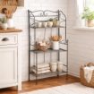 SCAFFALE PORTAVASI CLAUDE CON 3 PIANI IN COLORE BIANCO OSSIDATO  61 X 32 X H 117 CM