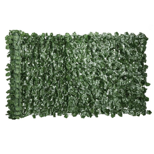 ROTOLO DI SIEPE FINTA PER BALCONE E GIARDINO IN PE CON FOGLIE DI EDERA, 300X100 CM, VERDE SCURO