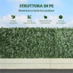 ROTOLO DI SIEPE FINTA PER BALCONE E GIARDINO IN PE CON FOGLIE DI EDERA, 300X100 CM, VERDE SCURO