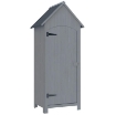 CASETTA PORTA ATTREZZI IN LEGNO A 3 MENSOLE CON TETTO IMPERMEABILE IN BITUME, 77.5X54.2X179.5 CM, GRIGIO