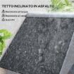 CASETTA PORTA ATTREZZI IN LEGNO A 3 MENSOLE CON TETTO IMPERMEABILE IN BITUME, 77.5X54.2X179.5 CM, GRIGIO