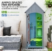 CASETTA PORTA ATTREZZI IN LEGNO A 3 MENSOLE CON TETTO IMPERMEABILE IN BITUME, 77.5X54.2X179.5 CM, GRIGIO