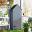 CASETTA PORTA ATTREZZI IN LEGNO A 3 MENSOLE CON TETTO IMPERMEABILE IN BITUME, 77.5X54.2X179.5 CM, GRIGIO