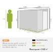 CAPANNO ATTREZZI IN METALLO 1.5X2M CON BASE, PORTA SCORREVOLE E TETTO INCLINATO, GRIGIO CHIARO