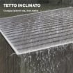 CAPANNO ATTREZZI IN METALLO 1.5X2M CON BASE, PORTA SCORREVOLE E TETTO INCLINATO, GRIGIO CHIARO