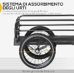 CARRELLO BICI DA 70L CON 2 RUOTE DA 16", 2 CATARIFRANGENTI E BANDIERINA, IN ACCIAIO E PE, 125X64X53.5 CM, NERO
