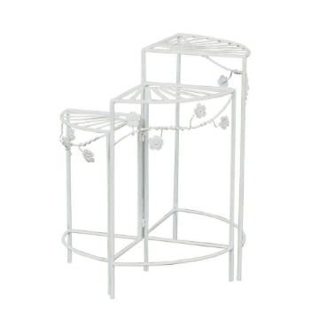 SCAFFALE PORTAVASI DOMINIQUE CON 3 PIANI IN COLORE BIANCO ANTICO