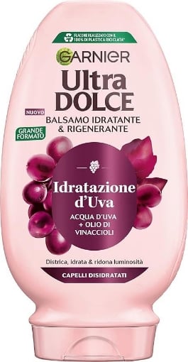 GERNIER ULTRA DOLCE BALSAMO IDRATANTE E RIGENERANTE PER CAPELLI DISIDRATATI CON ACQUA D'UVA E OLIO DI VINACCIOI 250ML