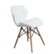 SEDIA ANNAPOLIS MODERNA IN ECOPELLE E LEGNO BIANCA 41 X 49 X H71 CM