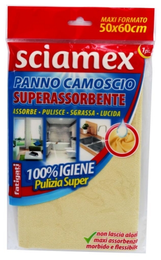 SCIAMEX PANNO CAMOSCIO SUPERASSORBENTE MAXIFORMATO 50X60CM 