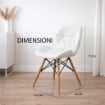 SEDIA ANNAPOLIS MODERNA IN ECOPELLE E LEGNO BIANCA 41 X 49 X H71 CM