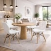 SEDIA ANNAPOLIS MODERNA IN ECOPELLE E LEGNO BIANCA 41 X 49 X H71 CM