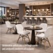 SEDIA ANNAPOLIS MODERNA IN ECOPELLE E LEGNO BIANCA 41 X 49 X H71 CM