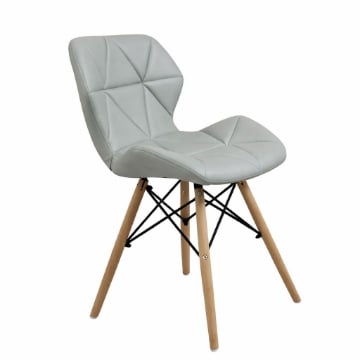 SEDIA ANNAPOLIS MODERNA IN ECOPELLE E LEGNO BIANCA 41 X 49 X H71 CM