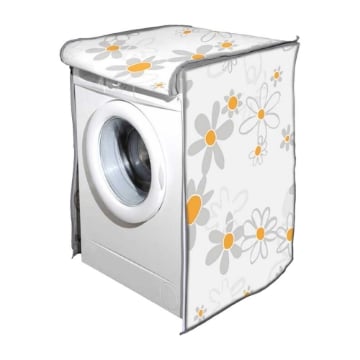 COPRILAVATRICE IN TESSUTO CON CHIUSURA ZIP DAISY, FANTASIA MARGHERITA, DIMENSIONI 60X60X80 H CM 