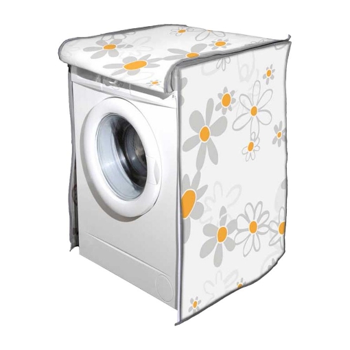 COPRILAVATRICE IN TESSUTO CON CHIUSURA ZIP DAISY, FANTASIA MARGHERITA, DIMENSIONI 60X60X80 H CM 