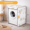 COPRILAVATRICE IN TESSUTO CON CHIUSURA ZIP DAISY, FANTASIA MARGHERITA, DIMENSIONI 60X60X80 H CM 