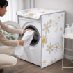 COPRILAVATRICE IN TESSUTO CON CHIUSURA ZIP DAISY, FANTASIA MARGHERITA, DIMENSIONI 60X60X80 H CM 