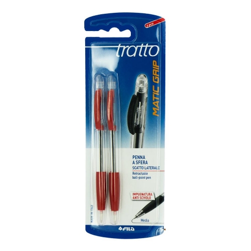 PENNA 2PZ TRATTO MATIC GRIP MEDIA CON SCATTO LATERALE COLORE ROSSO