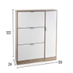 SCARPIERA 3 VANI E ANTA BIANCA E EFFETTO LEGNO ROVERE E BIANCO 99X24X122 CM