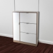 SCARPIERA 3 VANI E ANTA BIANCA E EFFETTO LEGNO ROVERE E BIANCO 99X24X122 CM