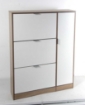 SCARPIERA 3 VANI E ANTA BIANCA E EFFETTO LEGNO ROVERE E BIANCO 99X24X122 CM