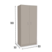 ARMADIO A 2 ANTE CON RIPIANO INTERIORE 80X50X180 TORTORA