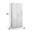 ARMADIO A 2 ANTE CON RIPIANO INTERIORE 80X50X180 BIANCO