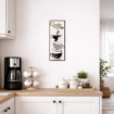 QUADRO DECORATIVO IN METALLO "COFFE" PER CUCINA, ANGOLO CAFFÈ 31 X 90 X 5 CM  
