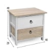 CASSETTIERA IN LEGNO CON 2 CASSETTI COLORE BIANCO E NATURALE 40 X 29 X 42 CM