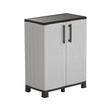 ARMADIO BASSO IN POLIPROPILENE 2 ANTE E RIPIANO 68 X 37 X H90 CM 