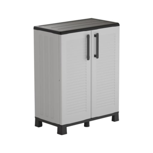 ARMADIO BASSO IN POLIPROPILENE 2 ANTE E RIPIANO 68 X 37 X H90 CM 