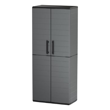 ARMADIO ALTO IN POLIPROPILENE CON 2 ANTE E 3 RIPIANI  68 X 37 X H163 CM 