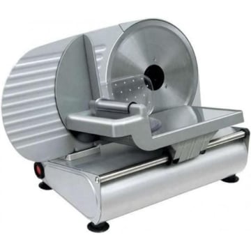 AUSONIA 220 AFFETTATRICE ELETTRICA CON LAMA 22 CM MOTORE 150W CON BASE IN ACCIAIO SILVER