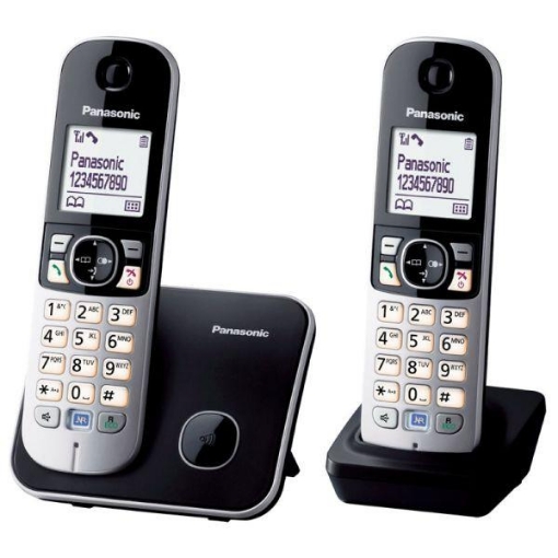 PANASONIC TELEFONO DUO DECT IDENTIFICATORE DI CHIAMATA NERO E GRIGIO KX-TG6852JTB