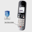 PANASONIC TELEFONO DUO DECT IDENTIFICATORE DI CHIAMATA NERO E GRIGIO KX-TG6852JTB