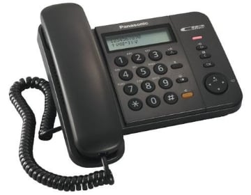PANASONIC TELEFONO CON FILO. LCD ANALOGICO IDENTIFICATORE CHIAMATE NERO KXTS580EX1B