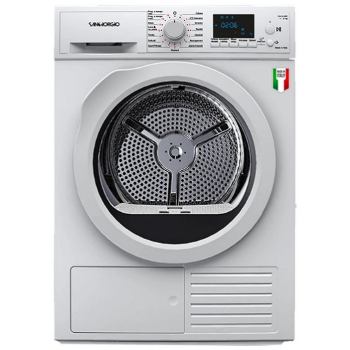 SANGIORGIO ASCIUGATRICE A POMPA DI CALORE, 8 KG, PROFONDITÀ 630 MM, TRASPARENTE, BIANCO, CLASSE DSDR8P