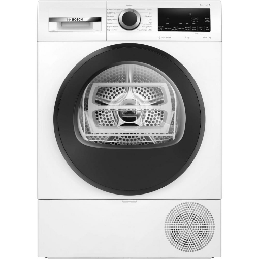 BOSCH SERIE 6 ASCIUGATRICE LIBERA INSTALLAZIONE A POMPA DI CALORE 9 KG, CLASSE C MEZZO CARICO, AUTO DRY, VAPORE IRON ASSIST BIANCO WQG243C0II 
