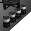 BEKO PIANO COTTURA DA INCASSO A GAS 60 CM 4 FUOCHI GRIGLIE IN GHISA FINITURA VETRO NERO HILG64225SB 