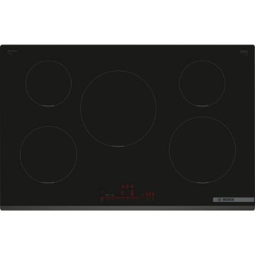 BOSCH SERIE 6 PIANO COTTURA DA INCASSO INDUZIONE 80 CM 5 ZONE VETROCERAMICA NERO PIV831HB1E 