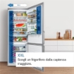 BOSCH FRIGORIFERO COMBINATO DA LIBERO POSIZIONAMENTO CLASSE D NO FROST ALTEZZA 186 CM LARGHEZZA 86 CM STAINLESS STEEL KGN86AIDR