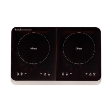 ARDES KOOKIE DUO FORNELLO A INDUZIONE DOPPIO, PIASTRA INDUZIONE, 2 ZONE, PORTATILE, 3500 W, DISPLAY DIGITALE, 59 X 38 CM NERO AR1F602