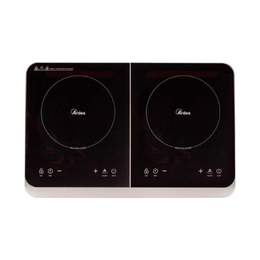 ARDES KOOKIE DUO FORNELLO A INDUZIONE DOPPIO, PIASTRA INDUZIONE, 2 ZONE, PORTATILE, 3500 W, DISPLAY DIGITALE, 59 X 38 CM NERO AR1F602