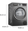 BOSCH ASCIUGATRICE A POMPA DI CALORE 9KG GRIGIO EASY CLEAN WQG243DRII 