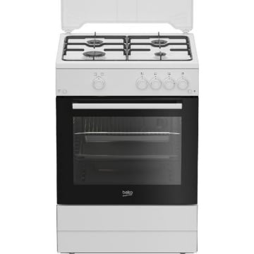 BEKO CUCINA DA ACCOSTO CM. 60, 4 FUOCHI GAS, 1 FORNO ELETTRICO, CAPACITÀ 64 L, BIANCO, 60 X 85H CM - PROFONDITÀ 60 CM - CLASSE A FBG62010DW 