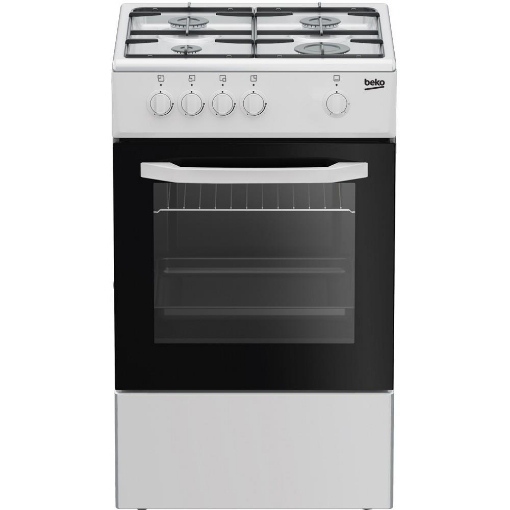 BEKO CSG42001FW CUCINA LIBERA INSTALLAZIONE 50 X 50 CM 4 FUOCHI GAS CON FORNO A GAS BIANCA COPERCHIO IN METALLO